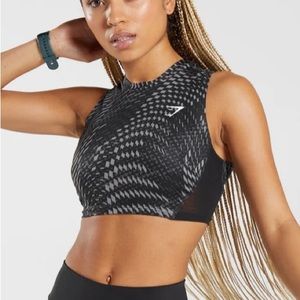 Gymshark Crop Tank - Black Print